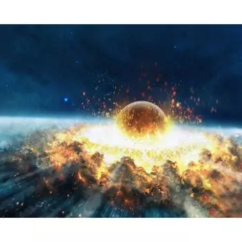 алмазная живопись полная круглая алмазная живопись 5d алмазная вышивка удар метеорита 20X30CM