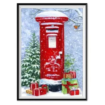 Алмазная живопись Полный Бриллиант Рождественский Пост Подарок Подарок Бриллиант Вышитый Бриллиант Мозаика Узор Украшение Дома Сделай Сам Ручная работа 30X40cm