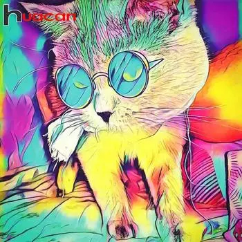 Алмазная живопись Полный дрель Кошка Алмазная мозаика Алмазная вышивка Животное DIY Изображение Стразы 30x30CM