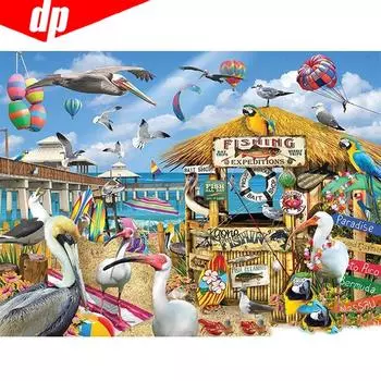 Алмазная картина Полная круглая алмазная мозаика Пейзаж Алмазная вышивка крестом 20X30CM