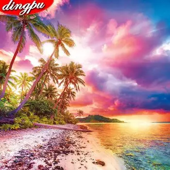 Алмазная живопись Полный квадрат Новое поступление Пейзаж Стразы Картины Алмазная вышивка 30x30CM