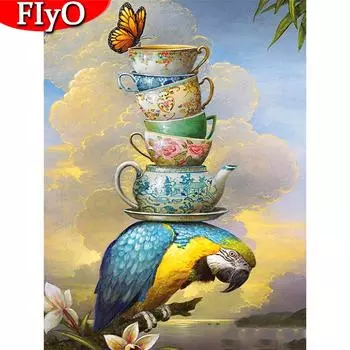 Алмазная живопись Птица Полный дрель Подарок ручной работы 5D DIY Алмазная вышивка Животные Фотографии Стразы Домашний декор Full Round (20X30CM)