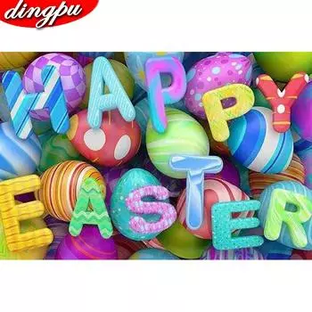 Алмазная картина Счастливой Пасхи Вышивка крестом Украшение для дома Полная вышивка крестом в квадрате 20X30CM