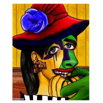 Алмазная живопись шляпа женщина Алмазная вышивка 5D DIY мозаика Алмазная картина горный хрусталь мультфильм домашний декор 20X30CM