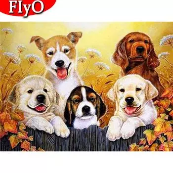 Алмазная живопись собака полная дрель ремесленное искусство Новое поступление 5D алмазная вышивка комплект со стразами животных осеннее украшение Full Round (20X30CM)