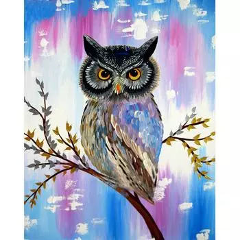 алмазная живопись сова алмазная вышивка животное сова 20X30CM