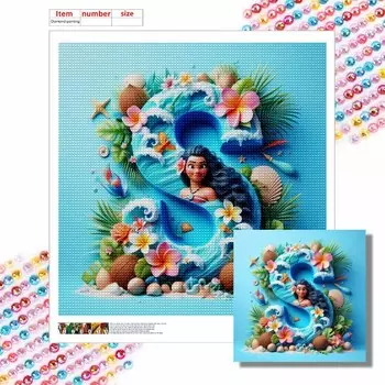 Алмазная живопись своими руками Круглые алмазы Мотана и буква S Полная алмазная мозаика Картина для украшения дома Набор для вышивания крестом Round 20x20cm