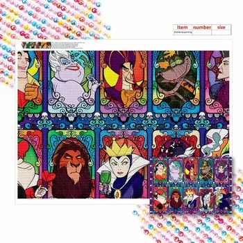 Алмазная живопись своими руками Персонаж злого злодея Набор для вышивания крестом Мозаичное искусство Алмазная живопись Полная выкладка Алмазное украшение для дома Round 20x30cm