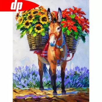 Алмазная картина вышивка с круглыми камнями цветы картины по номерам украшение дома 20X30CM