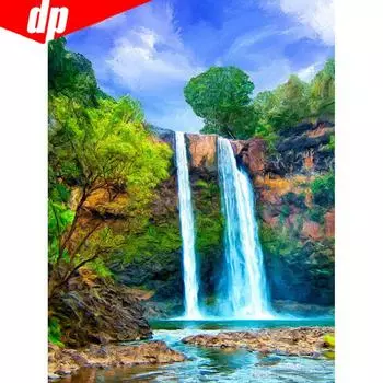 Алмазные картины Полный круглый пейзаж 5d алмазная вышивка алмазная мозаика картина 20X30