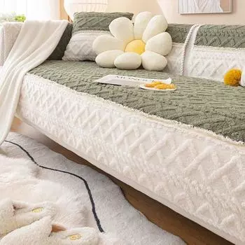 Алмазные линии, соответствующие новой подушке для дивана, зимняя утолщенная плюшевая подушка для сиденья, современный минималистичный противоскользящий чехол для дивана 70x70cm