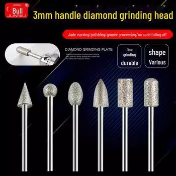 Алмазные шлифовальные головки 3 мм для электрошлифовальной машины – цилиндрические, пулевидные, зонтичные, шарообразные