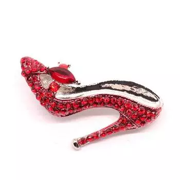 Алмазные заклепки из сплава, красные каблуки, брошь, балетки, одежда, блейзер, аксессуары красный