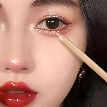 Алмазный блестящий карандаш для теней для век, хайлайтер для глаз, водостойкий матовый осветляющий шелкопряд, перламутровая подводка для глаз, ручка для макияжа 01