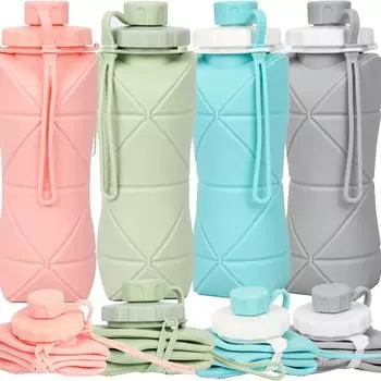 Алмазный большой емкости для путешествий на открытом воздухе портативный силиконовый стакан для воды устойчивый к высоким температурам пищевой выдвижной складной стакан 600ml1PCS розовый