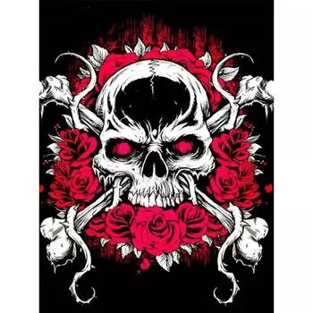 Алмазный череп DIY 5D Алмазная картина Вышивка крестом Домашний декор Изображение горный хрусталь ручной работы 20X30CM