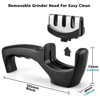 Алмазный диск для заточки ножей — быстрая заточка, доводка, полировка кухонных ножей с 3-ступенчатой зернистостью 360/600/1000 M чёрный