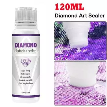 Алмазный художественный герметик 120 мл 5D Перманентная фиксация с эффектом блеска DIY Консерватор Аксессуары и инструменты для алмазной живописи Обслуживание художественных работ CHINA