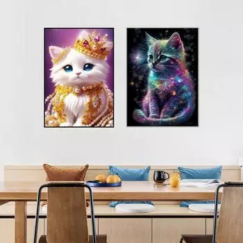 Алмазный художественный набор, милый кот, узор, улучшение координации, восприятие, простая операция, вышивка, алмазная мозаика, искусство