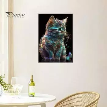 Алмазный художественный набор, милый кот, узор, улучшение координации, восприятие, простая операция, вышивка, алмазная мозаика, искусство