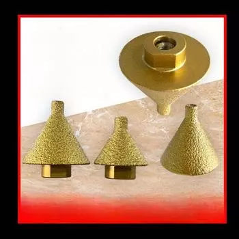 Алмазный инструмент для снятия фаски 38/50 мм, керамическая плитка, сверло для сверления и расширения кварцевого камня, инструмент для сверления камня, коническая зонтичная шлифовальная головка S