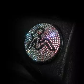 Алмазный кристалл автомобильный один щелчок старт стоп украшение крышка красота переключатель зажигания кнопка декор автостиль автомобильные аксессуары