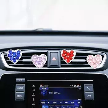 Алмазный кристалл автомобильный зажим для воздуховода авто ароматизатор Love освежитель воздуха автостиль декор блестящие автомобильные аксессуары синий