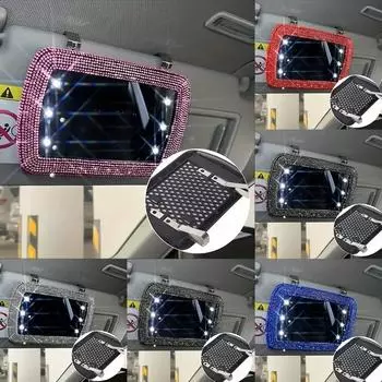 Алмазный кристалл козырек автомобиля украшение зеркало автомобильное женское зеркало для макияжа солнцезащитный козырек зеркало заднего вида косметическое зеркало блестящие автомобильные аксессуары красный