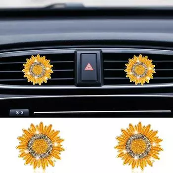 Алмазный кристалл Подсолнух Автомобильные духи клипсы Автомобильный воздуховод Зажим для ароматерапии Зажимы для освежителя воздуха Аксессуары для салона автомобиля