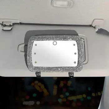 Алмазный кристалл зеркало для салона автомобиля солнцезащитный козырек зеркало для макияжа автоматическое расчесывание макияж HD зеркало блестящие автомобильные аксессуары для женщин красный