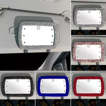 Алмазный кристалл зеркало для салона автомобиля солнцезащитный козырек зеркало для макияжа автоматическое расчесывание макияж HD зеркало блестящие автомобильные аксессуары для женщин красный