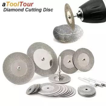 Алмазный отрезной диск, вращающийся инструмент, дисковая пила для мини-сверла Dremel, оправка, отрезной круг по дереву, камню, пластику, стеклу, плитке