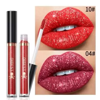 Алмазный перламутровый волшебный цвет, матовый блеск для губ, жидкая помада, антипригарная чашка, не выцветает, глазурь для губ, набор масел для губ #1