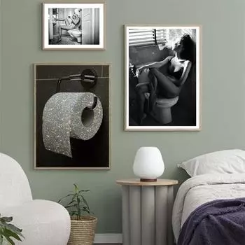 Алмазный рулон бумаги, модный постер, феминизм, художественный принт, скандинавские права женщины, холст, картина, современная настенная картина, домашний декор для ванной комнаты 21x30cm No Framed
