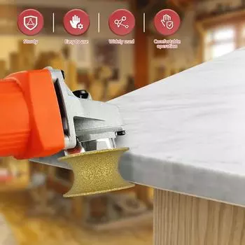 Алмазный шлифовальный круг с вакуумной пайкой диаметром 3 дюйма, отверстие диаметром 20 мм, шлифовальный диск с полукруглой головкой для мраморного камня, зернистость 46