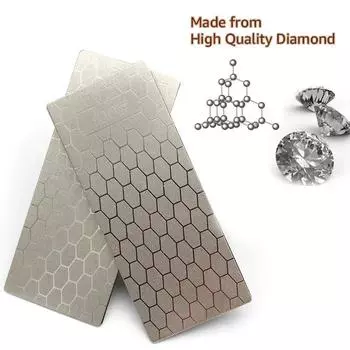 Алмазный точильный камень для ножей 400# -2000# Grindstone Knife Sharpener Ultra thin Honeycomb Surface Wetstone Set as picture