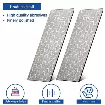 Алмазный точильный камень зернистостью 600/800/1000, точильный камень для ножей с очень мелкой/грубой пластиной и нескользящей основой