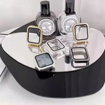 Алмазный + Защитная пленка для экрана для Apple Watch 44, 45, 38, 42, 40, 41 мм, аксессуары для часов IWatch, чехол + стекло для IWatch Series 7, 6, 5, 4, 3, 2, 1