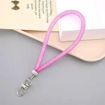 Алмазный зажим для мобильного телефона, боковое крепление, универсальная веревка для мобильного телефона, вспышка, светящаяся в темноте, цепочка для телефона с защитой от падения розовый