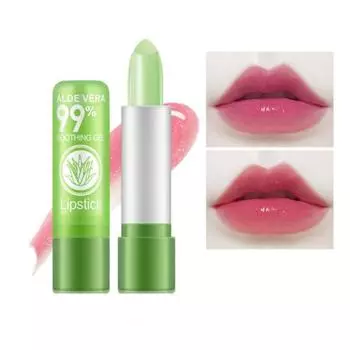 Алоэ Вера Цвет Температура Изменение бальзам для губ увлажняющий облегчить губы Линии ярче Изменение губ Scrub увлажняющий бальзам для губ