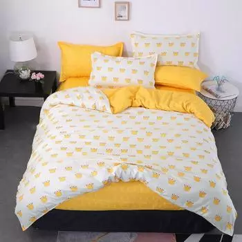 Алоэ вера, хлопок, чистый хлопок, четыре предмета, одно пододеяльник для студенческого общежития, комплект из трех предметов, утолщенный матовый пододеяльник 1.2m bed sheet 3pcs