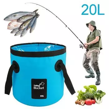 Alocs 20L Portable Water Container Collapsible Bucket with Handle Folding Bucket for Camping Fishing Travelling Gardening alocs-12931 чёрный