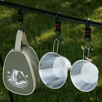 Alocs 304 Stainless Steel Bowl Anti-Scald Soup Bowl High Capacity Salad Container Multifunction Camp Cookware PortableTravel Equipment 300ML 4PCS серебряный