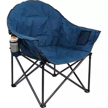 Alocs Camping Chair, большой садовый стул, складной прочный кемпинговый стул с сумкой для переноски 1494 чёрный
