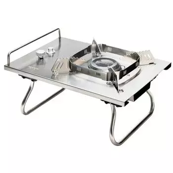 ALOCS Camping Stove, 5500KW Portable Stove with Adjustable Burners, Foldable Table IGT Stove, Gas Camp Stove Propane Burners for Outdoor Cookin 360*248*200mm чёрный