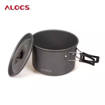 Alocs Outdoor Camping Pot Picnic Cooking Soup Pot Picnic Большая емкость Нескользящая ручка Теплоизоляция Инструмент для пикника Кемпинг Аксессуары 3L темно серый