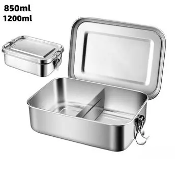Alocs Stainless steel Lunch Box With Compartment, Portable Sealed Bento Box for Kids And Adults, food Container Dishwasher Safe 850ml серебряный