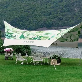 Alocs тент водонепроницаемый тент от солнца брезент для пляжа тень для кемпинга гамак дождевик сверхлегкий УФ садовый тент навес OT-188 зелёный