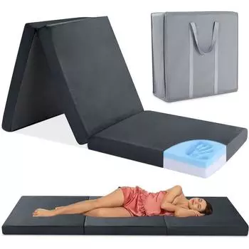 Alocs Tri складной матрас из пены с эффектом памяти для кемпинга для сна на открытом воздухе, портативный водонепроницаемый коврик для кемпинга для палатки-кровати для грузовика Kids-57 x22 x3 синий