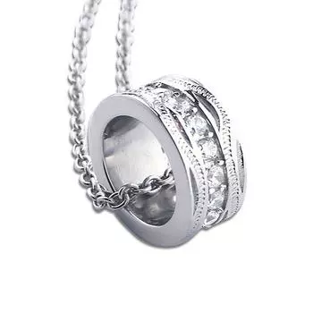 Aloha lokahi Hawaiian Jewelry Necklace Surgical Stainless Steel Ring Zirconia Stainless Silver Azuki Chain Steel Width 45cm (Aloha Lokahi) (Stainless